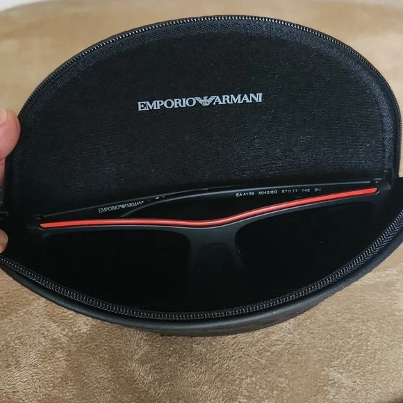 NWT ❗️ Emporio Armani men's sunglasses black and red with case - Picture 4 of 12